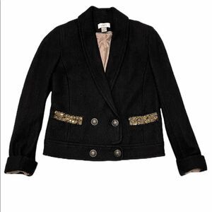 Loft Wool Blazer Double Breasted Gemstones Black 2‎